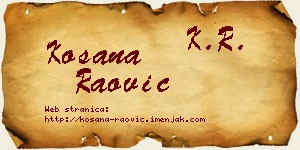 Kosana Raović vizit kartica